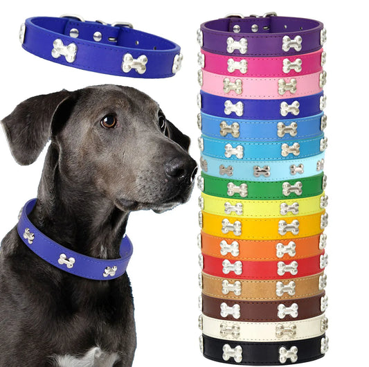 Leather Dog Collar for Big Dogs Cats Adjustable Pet Dog Collar Luxury Designer for Small Dogs Leather Accessories